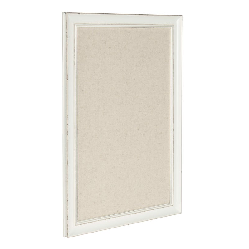 DesignOvation Macon Framed Linen Fabric Pinboard, 18x27, Soft White - Image 2